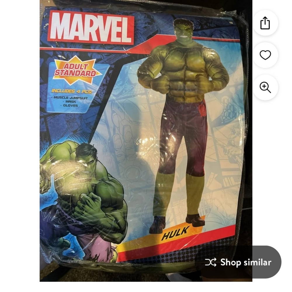Mens Adult Standard Hulk Costume
